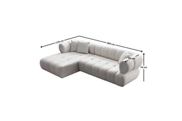 Mississauga Sofa med divan 3-seter - Hvit - Møbler - Sofaer - Sofaer med sjeselong - 3 seters sofa med divan