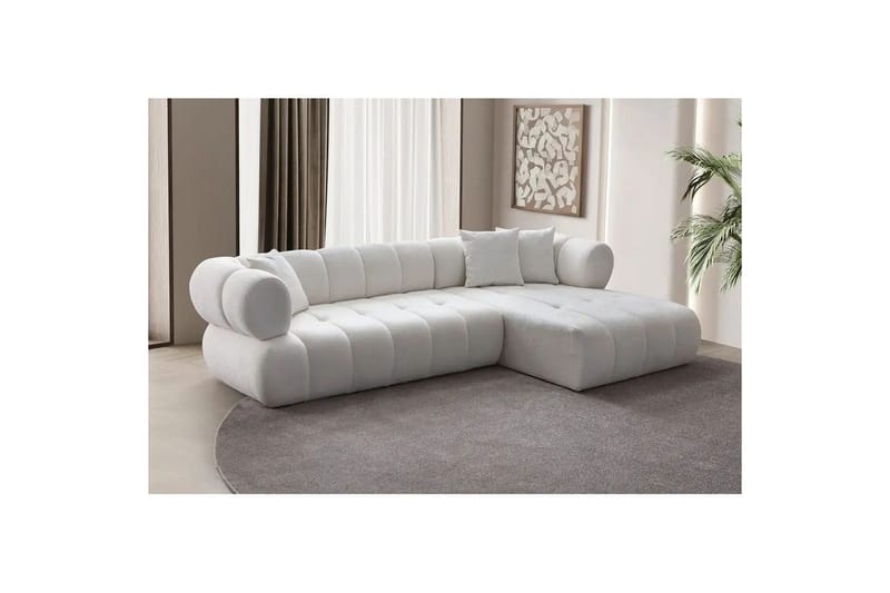 Mississauga Sofa med divan 3-seter - Hvit - Møbler - Sofaer - Sofaer med sjeselong - 3 seters sofa med divan