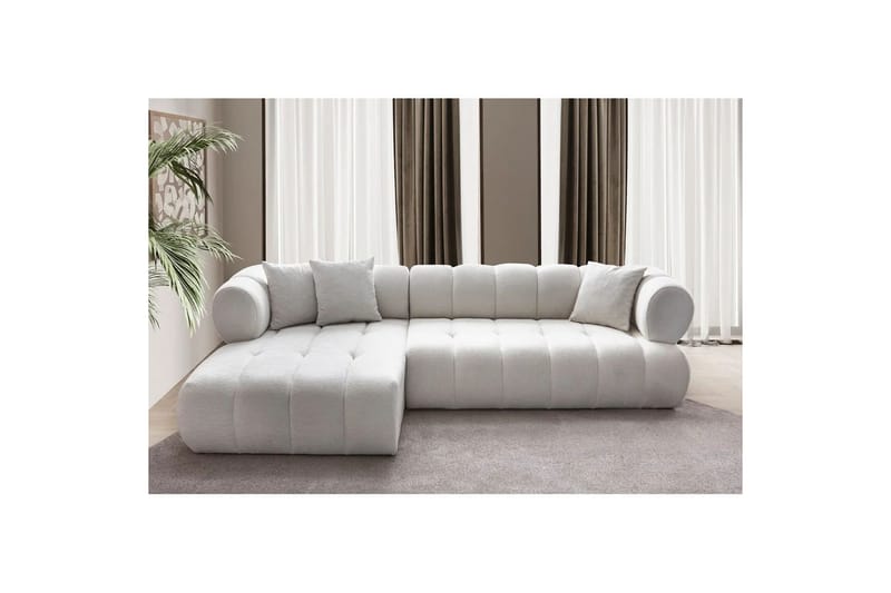 Mississauga Sofa med divan 3-seter - Hvit - Møbler - Sofaer - Sofaer med sjeselong - 3 seters sofa med divan