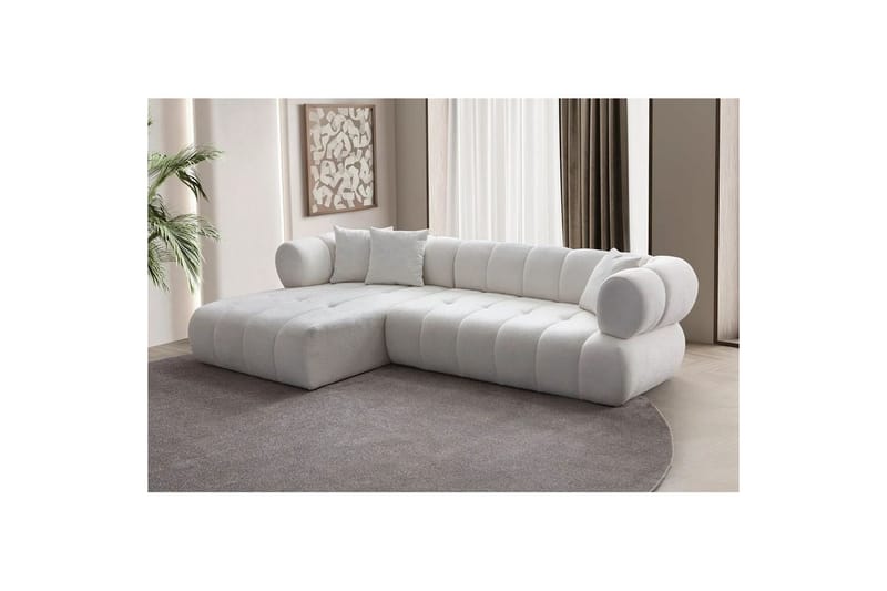 Mississauga Sofa med divan 3-seter - Hvit - Møbler - Sofaer - Sofaer med sjeselong - 3 seters sofa med divan