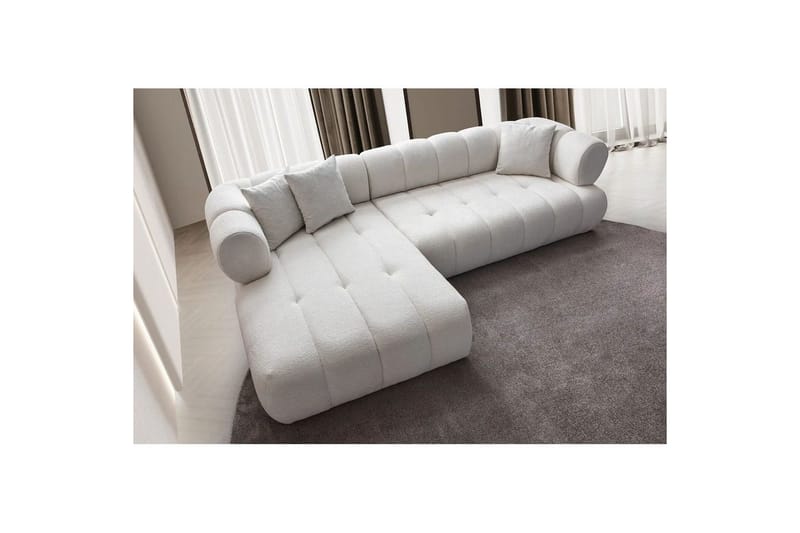 Mississauga Sofa med divan 3-seter - Hvit - Møbler - Sofaer - Sofaer med sjeselong - 3 seters sofa med divan