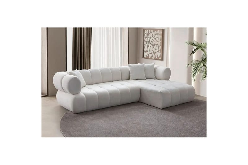Mississauga Sofa med divan 3-seter - Hvit - Møbler - Sofaer - Sofaer med sjeselong - 3 seters sofa med divan