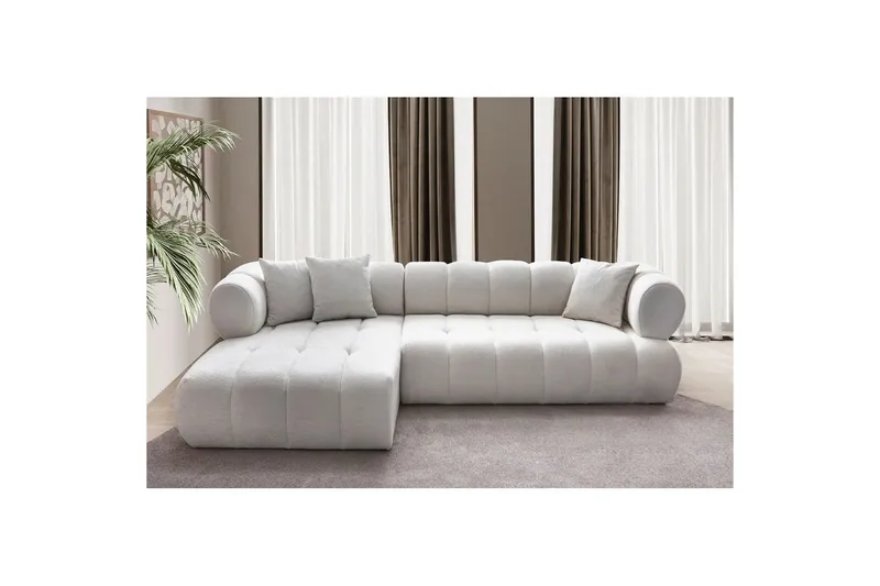 Mississauga Sofa med divan 3-seter - Hvit - Møbler - Sofaer - Sofaer med sjeselong - 3 seters sofa med divan