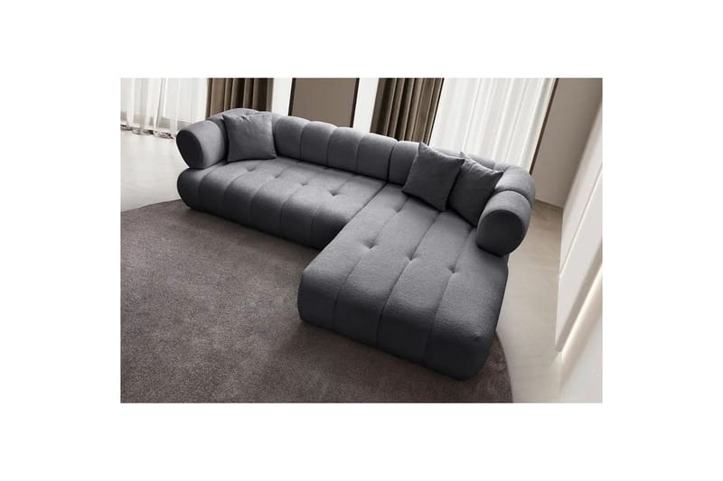 Mississauga Sofa med divan 3-seter - Mørkgrå - Møbler - Sofaer - Sofaer med sjeselong - 3 seters sofa med divan