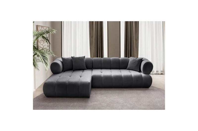 Mississauga Sofa med divan 3-seter - Mørkgrå - Møbler - Sofaer - Sofaer med sjeselong - 3 seters sofa med divan