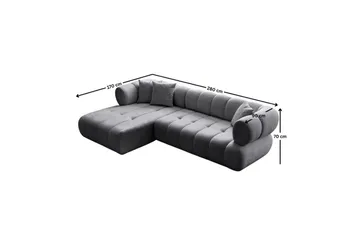 Mississauga Sofa med divan 3-seter - Mørkgrå - Møbler - Sofaer - Sofaer med sjeselong - 3 seters sofa med divan