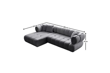Mississauga Sofa med divan 3-seter - Mørkgrå - Møbler - Sofaer - Sofaer med sjeselong - 3 seters sofa med divan