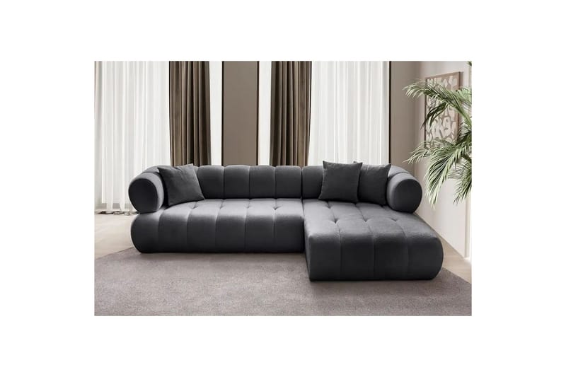 Mississauga Sofa med divan 3-seter - Mørkgrå - Møbler - Sofaer - Sofaer med sjeselong - 3 seters sofa med divan
