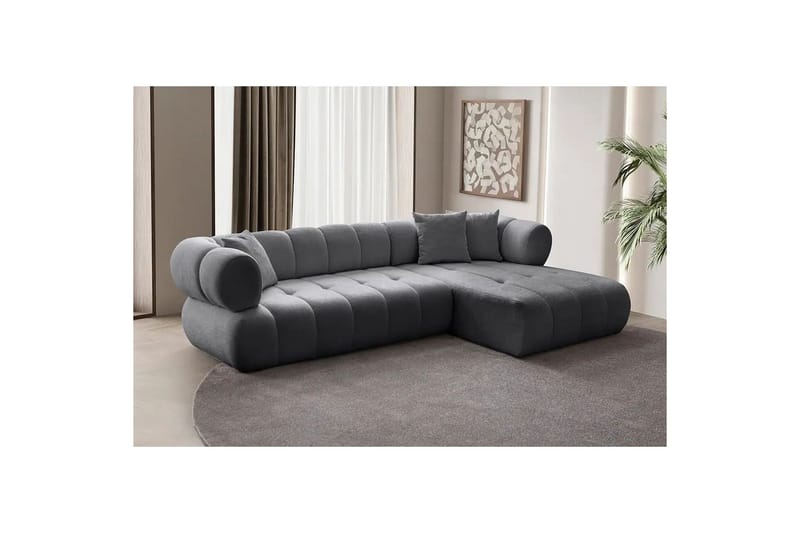 Mississauga Sofa med divan 3-seter - Mørkgrå - Møbler - Sofaer - Sofaer med sjeselong - 3 seters sofa med divan