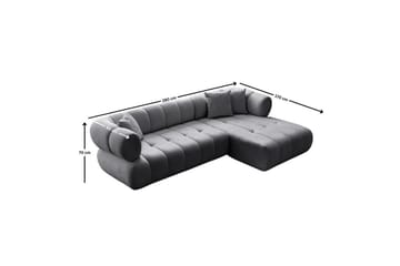 Mississauga Sofa med divan 3-seter - Mørkgrå - Møbler - Sofaer - Sofaer med sjeselong - 3 seters sofa med divan