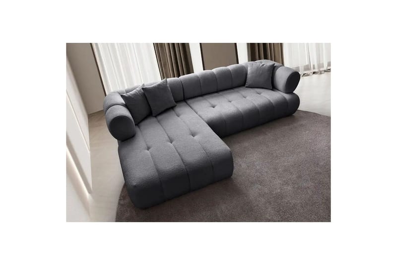 Mississauga Sofa med divan 3-seter - Mørkgrå - Møbler - Sofaer - Sofaer med sjeselong - 3 seters sofa med divan