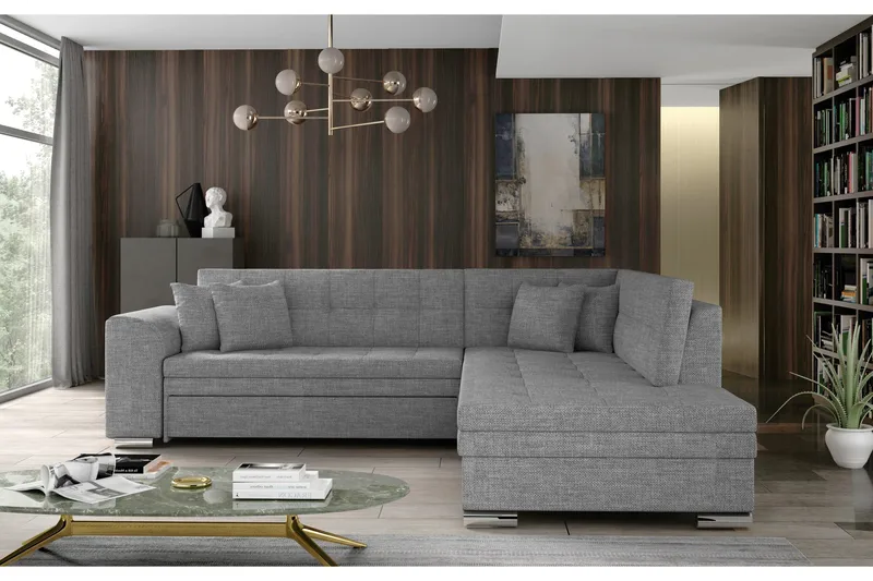 Moclino Sofa med Sjeselong Høyre, Grå