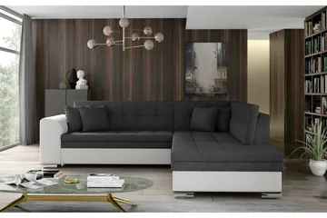 Moclino Sofa med Sjeselong Høyre - Grå/Hvit - Møbler - Sofaer - Sofaer med sjeselong