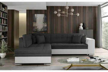 Moclino Sofa med Sjeselong Venstre - Grå/Hvit - Møbler - Sofaer - Sofaer med sjeselong