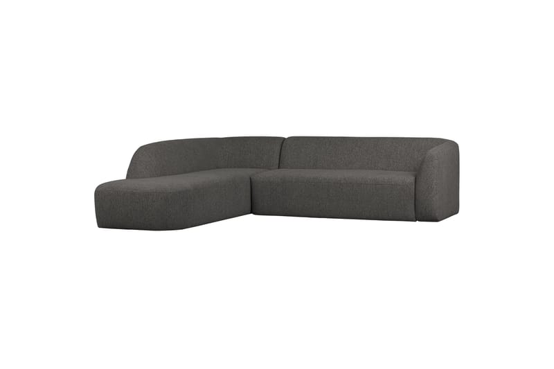 Sofa med sjeselong Mooli 3-seter - Grå/Svart - 3 seters sofa med divan - Sofaer med sjeselong