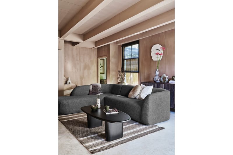 Mooli Sofa med Sjeselong 3-seter - Grå/Svart - Møbler - Sofaer - Sofaer med sjeselong - 3 seters sofa med divan