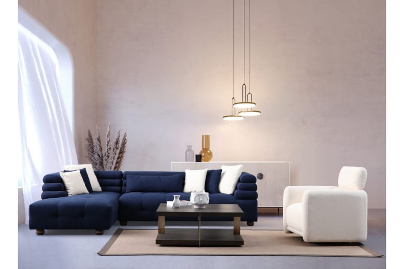 Namarta 4-seters Sofa med Divan - Mørkeblå - Møbler - Sofaer - Sofaer med sjeselong - 4 seters sofa med divan