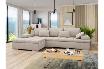 Naoma Sofa med Sjeselong 3-seter - Beige - Møbler - Sofaer - Sofaer med sjeselong - 3 seters sofa med divan