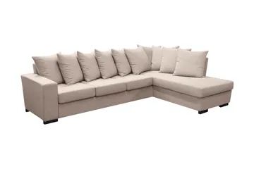 Nebraska Divansofa 4-seter Høyre Konvoluttputer - Beige - Møbler - Sofaer - Sofaer med sjeselong - 4 seters sofa med divan