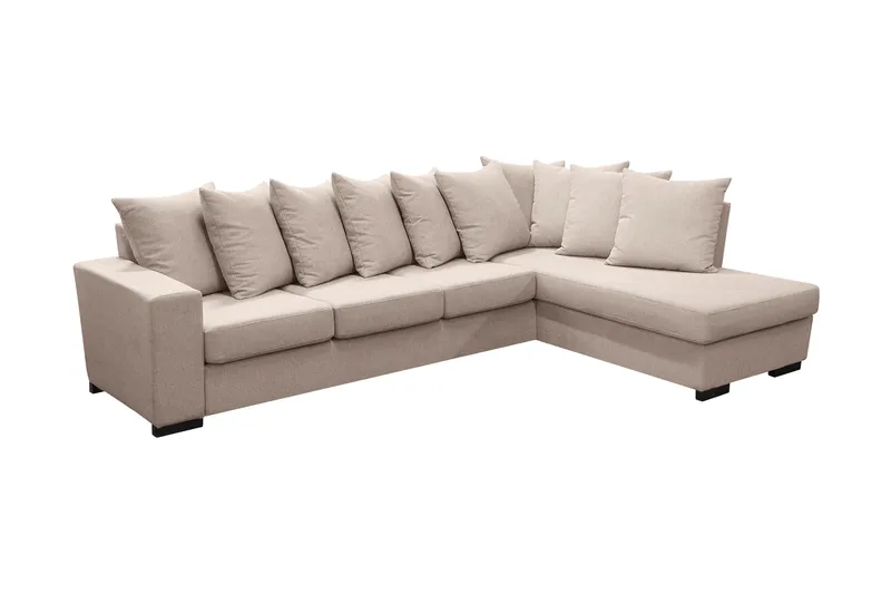 Nebraska Divansofa 4-seter Høyre Konvoluttputer - Beige - Møbler - Sofaer - Sofaer med sjeselong - 4 seters sofa med divan