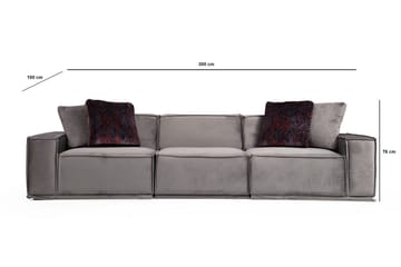 Nightcap Sofa m. Divan 3-seters - Grå - Møbler - Sofaer - Fløyelssofaer