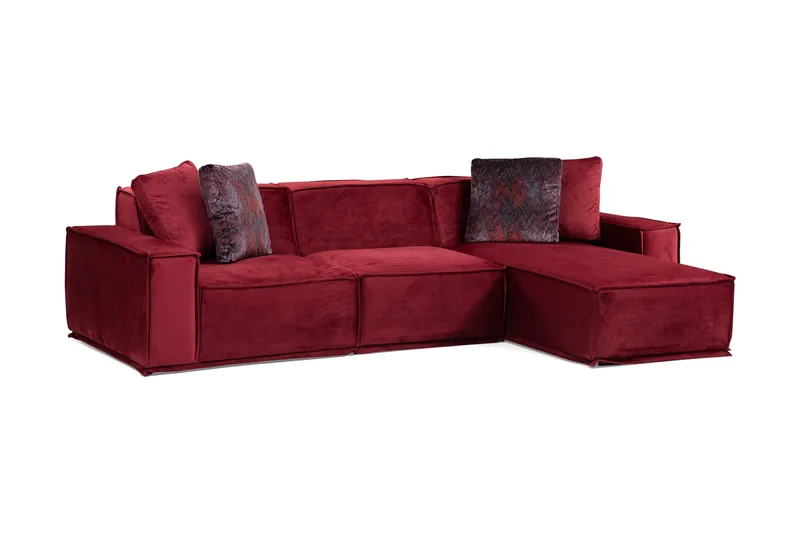 Nightcap Sofa m. Divan 4-seters - Burgundy - Møbler - Sofaer - Sofaer med sjeselong - 4 seters sofa med divan