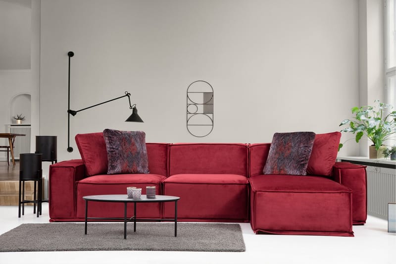 Nightcap Sofa m. Divan 4-seters - Burgundy - Møbler - Sofaer - Sofaer med sjeselong - 4 seters sofa med divan