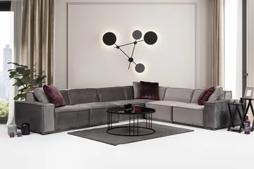 Nightcap Sofa m. Divan 6-seters - Grå - Møbler - Sofaer - Fløyelssofaer