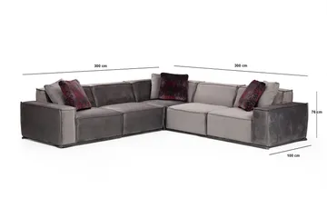 Nightcap Sofa m. Divan 6-seters - Grå - Møbler - Sofaer - Hjørnesofaer