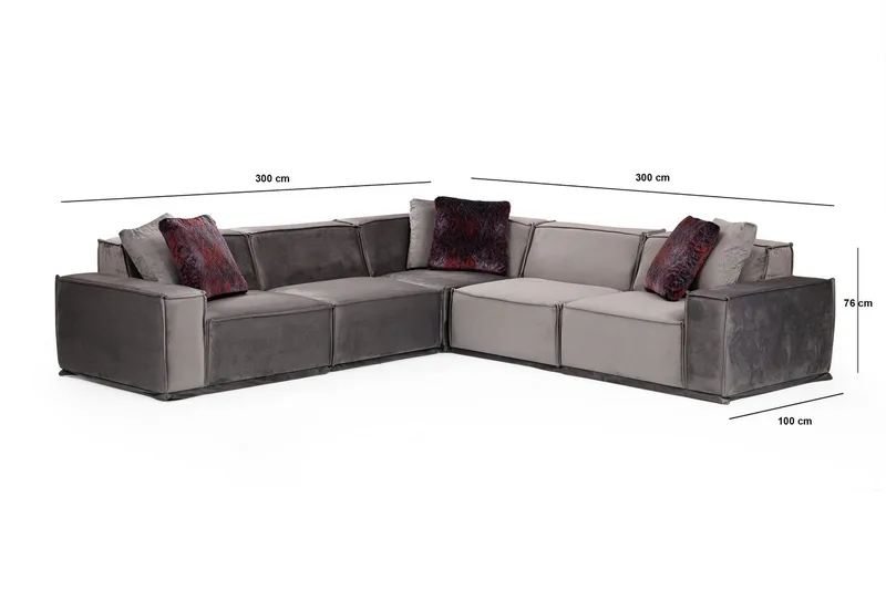 Nightcap Sofa m. Divan 6-seters - Grå - Møbler - Sofaer - Hjørnesofaer