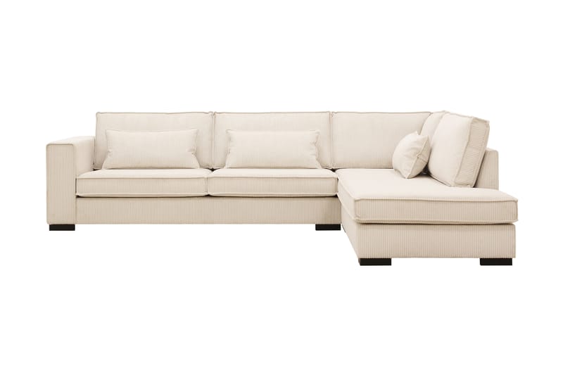 Nova 4-seters Høyrevendt L-formet Sjeselongsofa i Manchester - Beige - Møbler - Sofaer - Sofaer med sjeselong - 4 seters sofa med divan