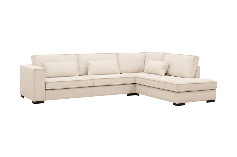 Nova 4-seters Høyrevendt L-formet Sjeselongsofa i Manchester - Beige - Møbler - Sofaer - Sofaer med sjeselong - 4 seters sofa med divan