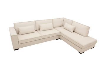 Nova 4-seters Høyrevendt L-formet Sjeselongsofa i Manchester - Beige - Møbler - Sofaer - Sofaer med sjeselong - 4 seters sofa med divan