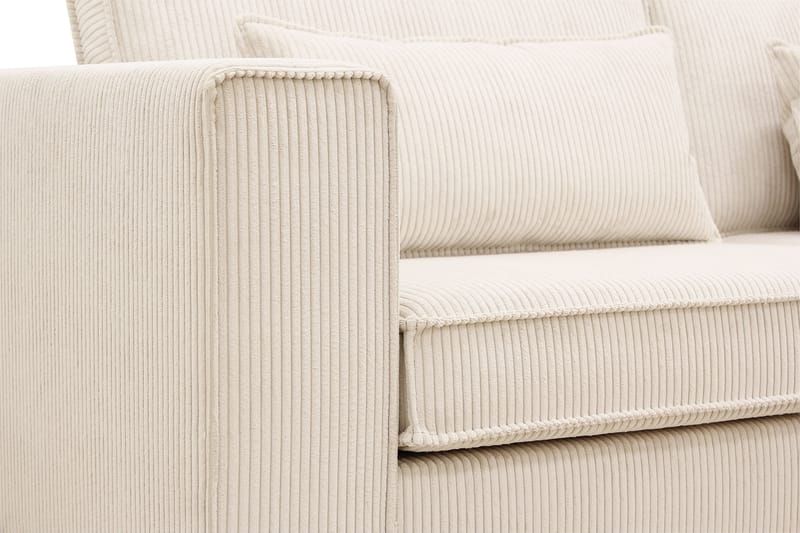 Nova 4-seters Høyrevendt L-formet Sjeselongsofa i Manchester - Beige - Møbler - Sofaer - Sofaer med sjeselong - 4 seters sofa med divan