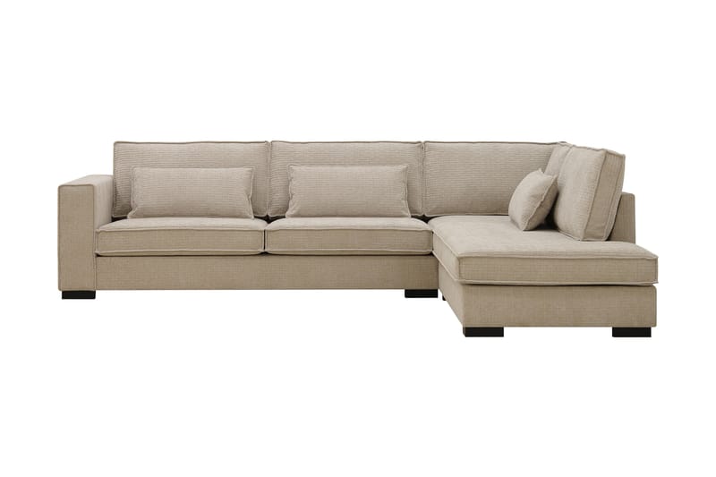 Nova 4-seters Høyrevendt L-formet Sjeselongsofa i Manchester - Beige - Møbler - Sofaer - Sofaer med sjeselong - 4 seters sofa med divan