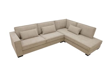 Nova 4-seters Høyrevendt L-formet Sjeselongsofa i Manchester - Beige - Møbler - Sofaer - Sofaer med sjeselong - 4 seters sofa med divan
