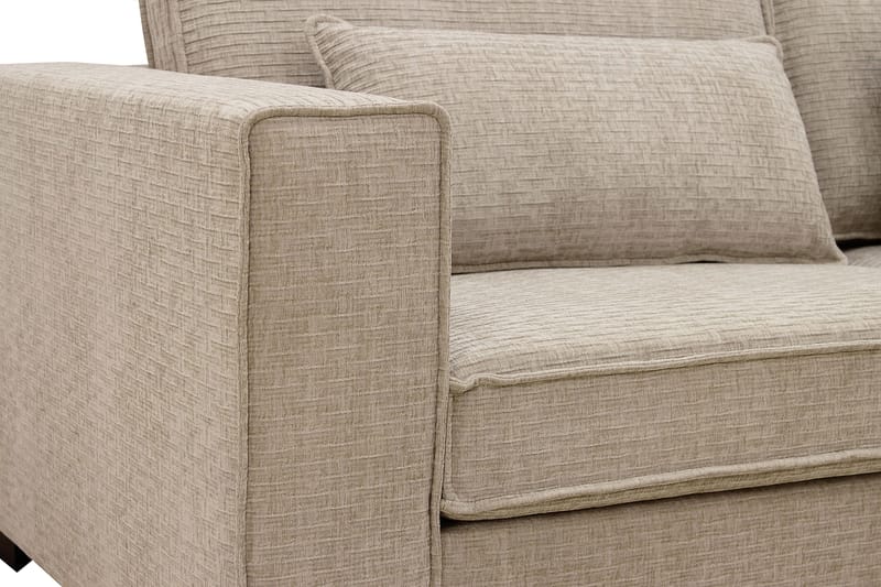 Nova 4-seters Høyrevendt L-formet Sjeselongsofa i Manchester - Beige - Møbler - Sofaer - Sofaer med sjeselong - 4 seters sofa med divan