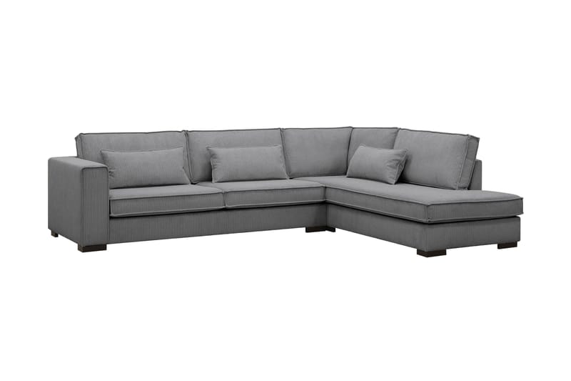 Nova 4-seters Høyrevendt L-formet Sjeselongsofa i Manchester - Mørk grå - Møbler - Sofaer - Sofaer med sjeselong - 4 seters sofa med divan