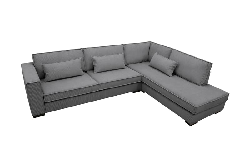 Nova 4-seters Høyrevendt L-formet Sjeselongsofa i Manchester - Mørk grå - Møbler - Sofaer - Sofaer med sjeselong - 4 seters sofa med divan
