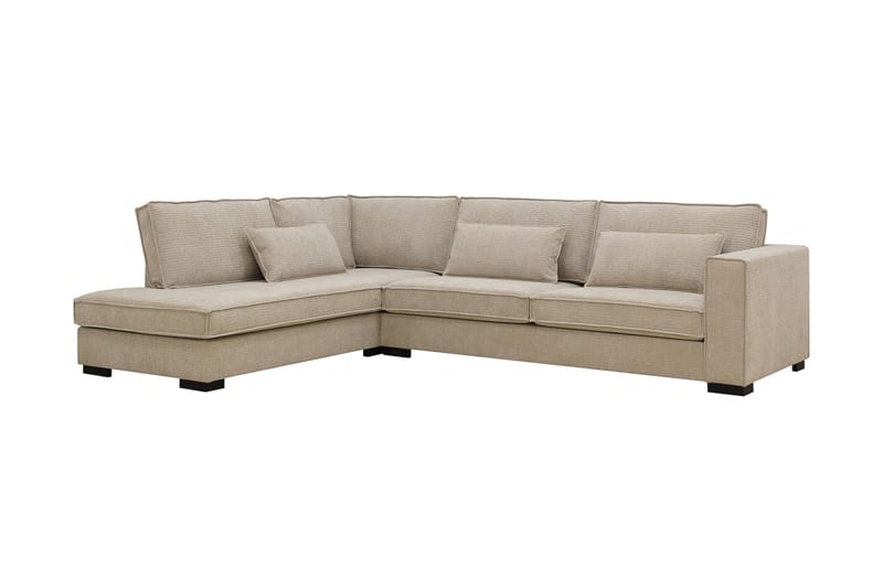 Nova 4-seters Venstrevendt L-formet Sjeselongsofa i Manchester - Beige - Møbler - Sofaer - Sofaer med sjeselong - 4 seters sofa med divan