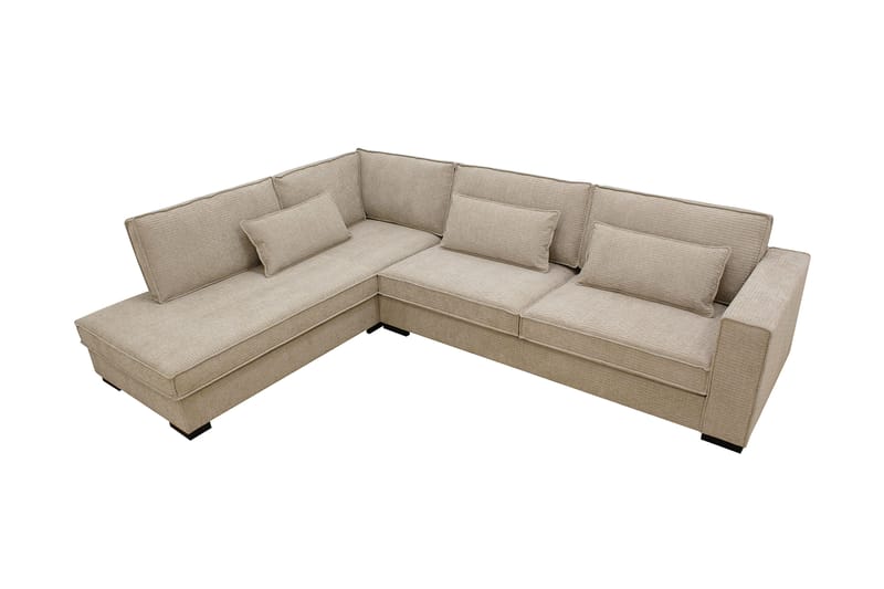 Nova 4-seters Venstrevendt L-formet Sjeselongsofa i Manchester - Beige - Møbler - Sofaer - Sofaer med sjeselong - 4 seters sofa med divan