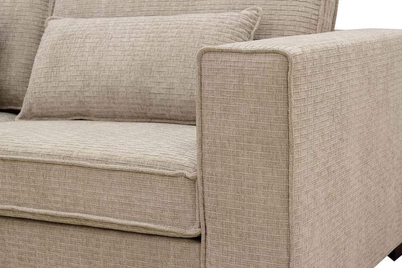 Nova 4-seters Venstrevendt L-formet Sjeselongsofa i Manchester - Beige - Møbler - Sofaer - Sofaer med sjeselong - 4 seters sofa med divan