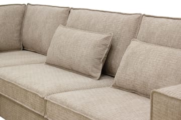 Nova 4-seters Venstrevendt L-formet Sjeselongsofa i Manchester - Beige - Møbler - Sofaer - Sofaer med sjeselong - 4 seters sofa med divan