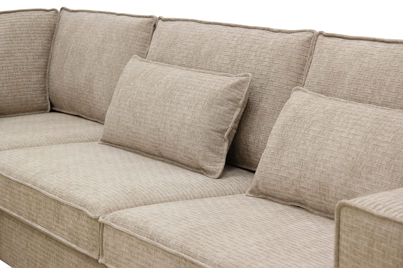 Nova 4-seters Venstrevendt L-formet Sjeselongsofa i Manchester - Beige - Møbler - Sofaer - Sofaer med sjeselong - 4 seters sofa med divan