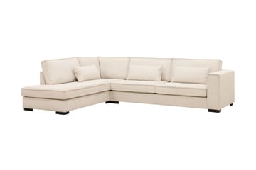 Nova 4-seters Venstrevendt L-formet Sjeselongsofa i Manchester - Beige - Møbler - Sofaer - Sofaer med sjeselong - 4 seters sofa med divan