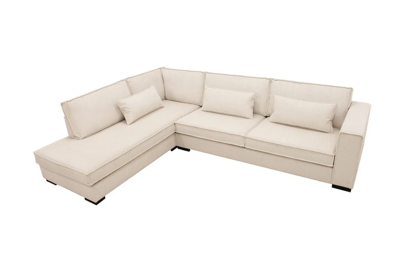 Nova 4-seters Venstrevendt L-formet Sjeselongsofa i Manchester - Beige - Møbler - Sofaer - Sofaer med sjeselong - 4 seters sofa med divan