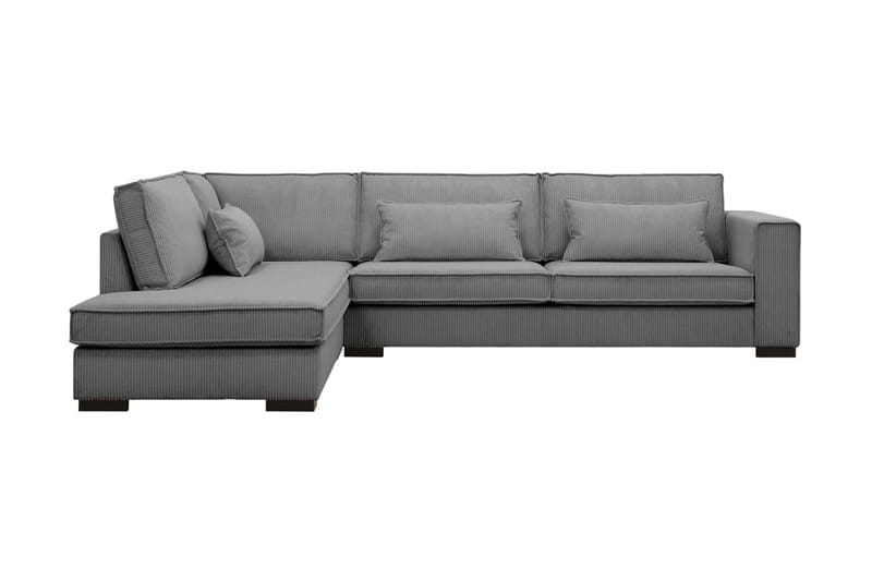 Nova 4-seters Venstrevendt L-formet Sjeselongsofa i Manchester - Mørk grå - Møbler - Sofaer - Sofaer med sjeselong - 4 seters sofa med divan