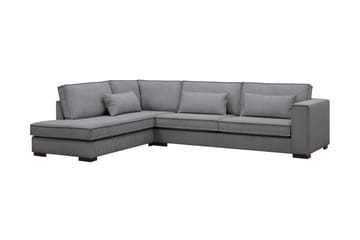 Nova 4-seters Venstrevendt L-formet Sjeselongsofa i Manchester - Mørk grå - Møbler - Sofaer - Sofaer med sjeselong - 4 seters sofa med divan