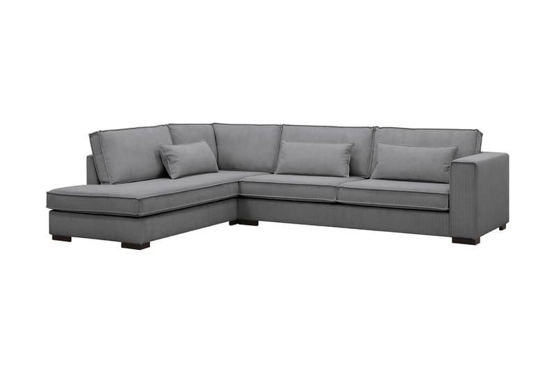 Nova 4-seters Venstrevendt L-formet Sjeselongsofa i Manchester - Mørk grå - Møbler - Sofaer - Sofaer med sjeselong - 4 seters sofa med divan