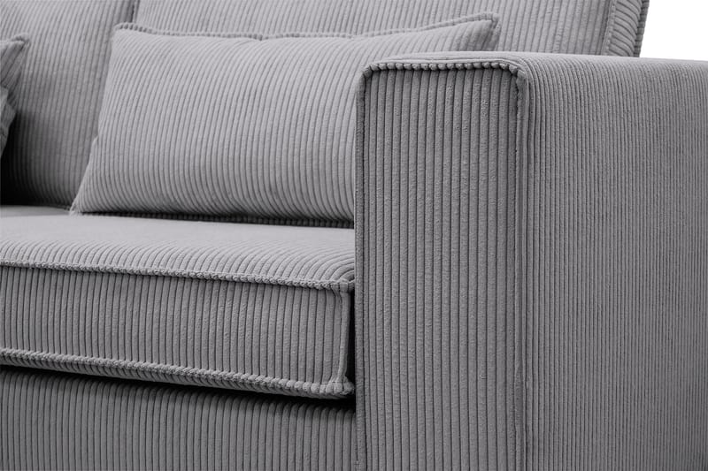 Nova 4-seters Venstrevendt L-formet Sjeselongsofa i Manchester - Mørk grå - Møbler - Sofaer - Sofaer med sjeselong - 4 seters sofa med divan